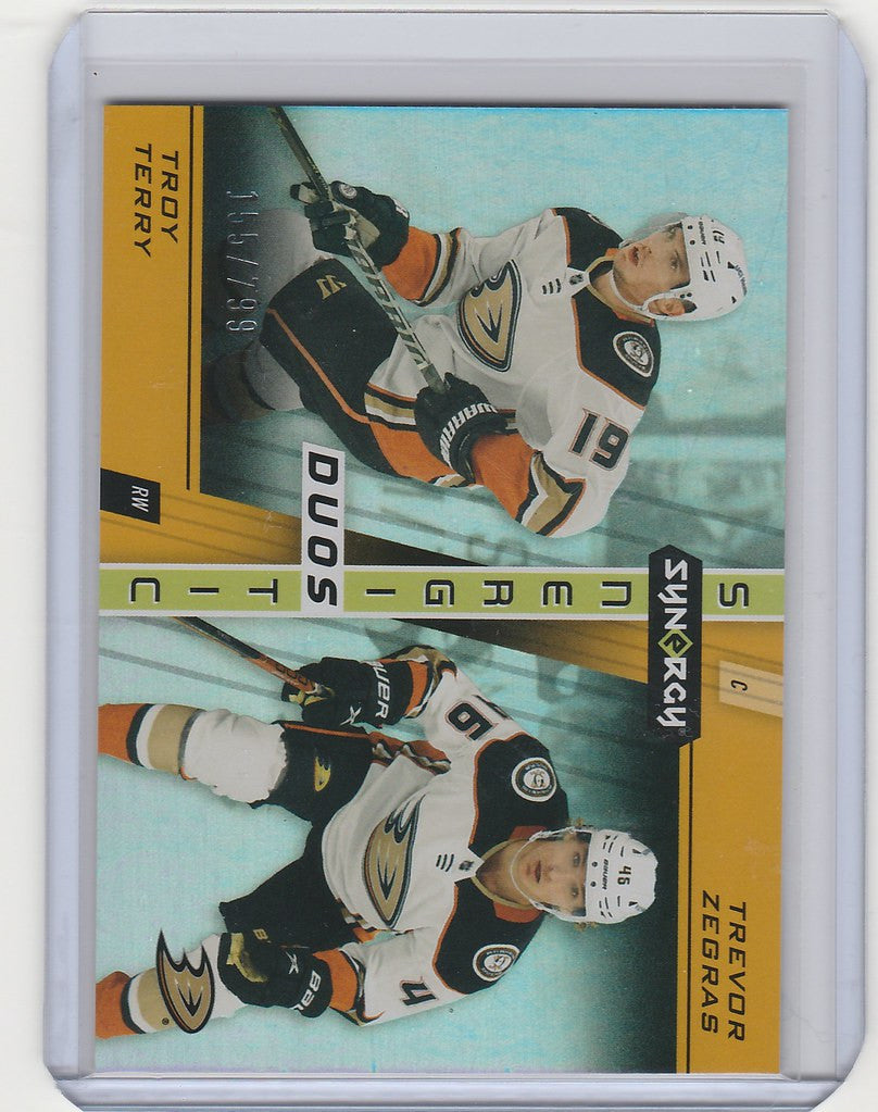 2021-22 Upper Deck Synergy Duos #SD16 Tory Terry Trevor Zegras Ducks 155/799