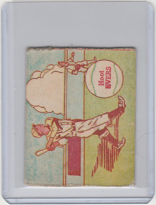 Vintage matchbook cover featuring Hoot Evers for the Detroit Tigers with a pole vaulter illustration