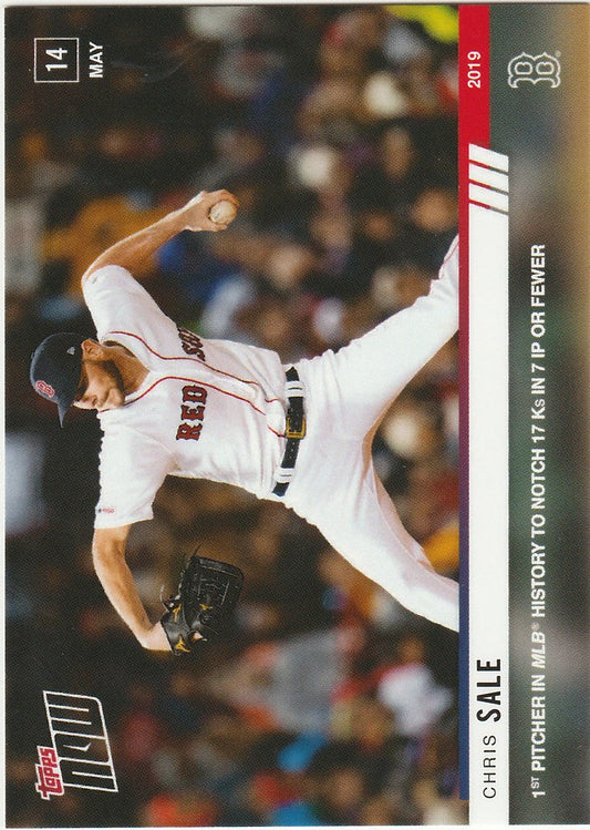 Baseball pitcher Chris Sale in white uniform with red accents, MLB 17K, Red Sox