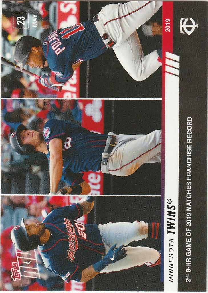 Baseball trading card featuring Minnesota Twins 2nd 8HR game action shots