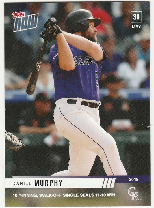 2019 TOPPS NOW #301 DANIEL MURPHY COLORADO ROCKIES 10TH INNING WALK OFF SINGLE