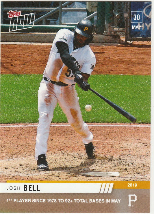 Josh Bell Pittsburgh player swinging bat on 2019 TOPPS NOW #302 card