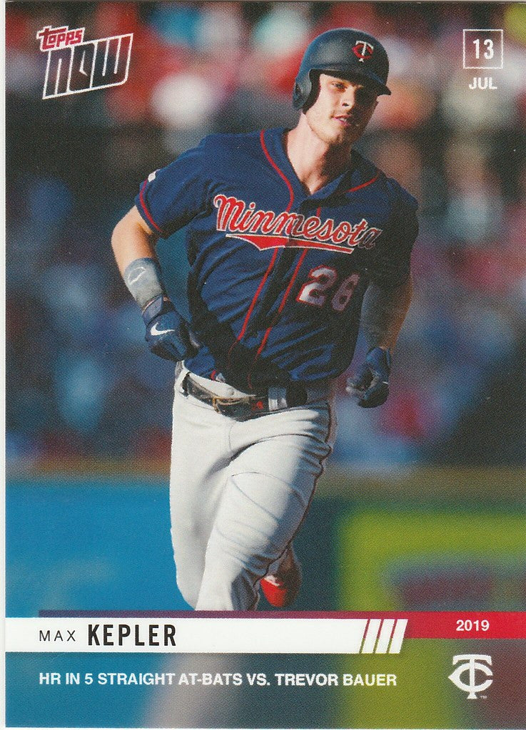 Baseball card of Max Kepler from the Minnesota Twins in batting stance during straight abs