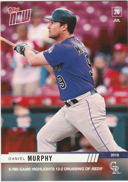 2019 TOPPS NOW #581 DANIEL MURPHY 6 RBI GAME COLORADO ROCKIES