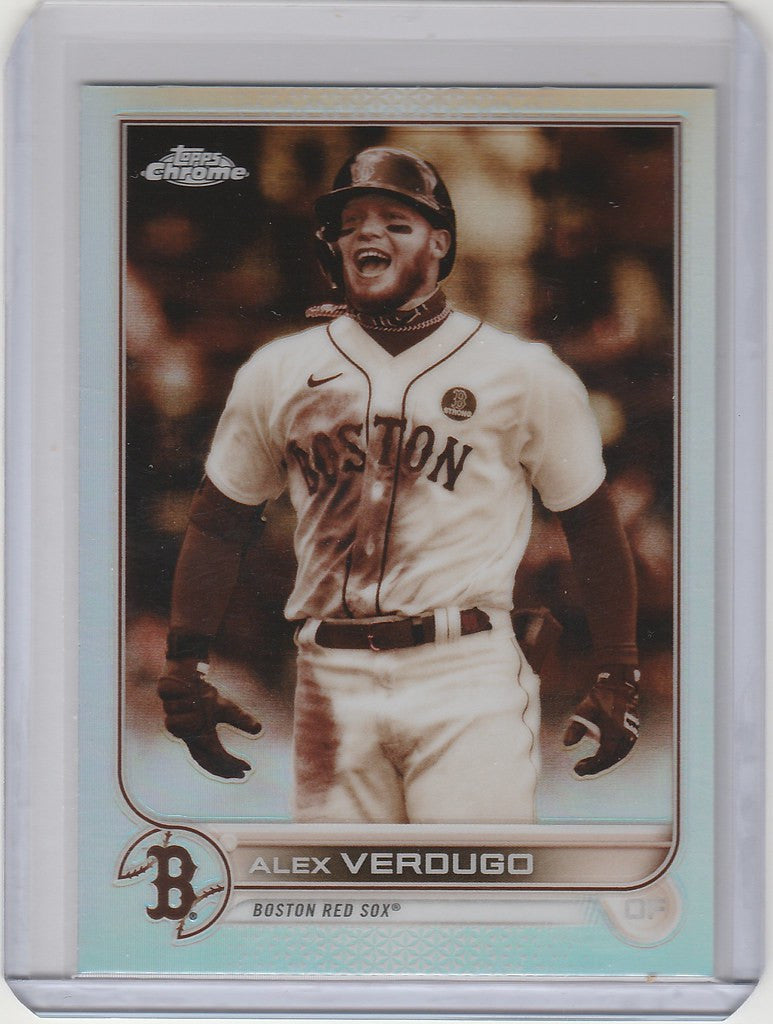 Baseball card of Alex Verdugo, Boston Red Sox, 2022 Topps Chrome Sepia #33