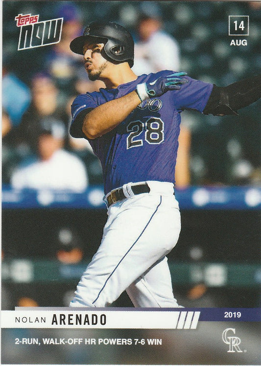 2019 TOPPS NOW #685 NOLAN ARENADO 2 RUN WALK OFF COLORADO ROCKIES