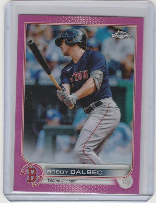 Baseball trading card of Bobby Dalbec from the 2022 Topps Chrome Pink Boston Red Sox