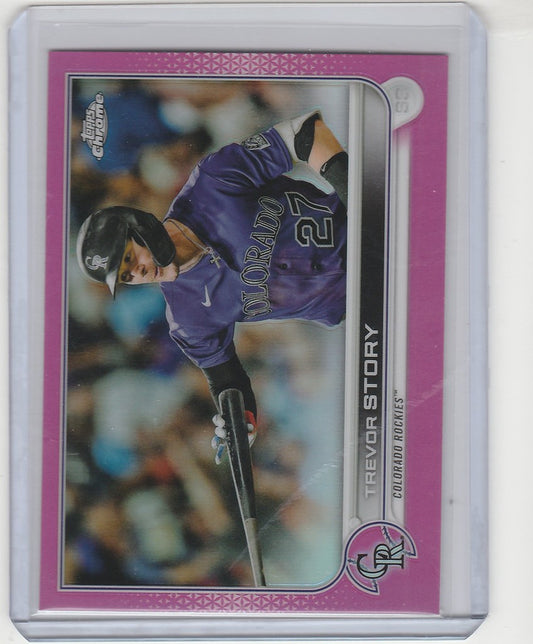 2022 Topps Chrome Pink #27 Trevor Story - Colorado Rockies