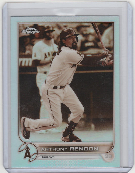 Topps Chrome Sepia card of Anthony Rendon in batting stance for Los Angeles Angels