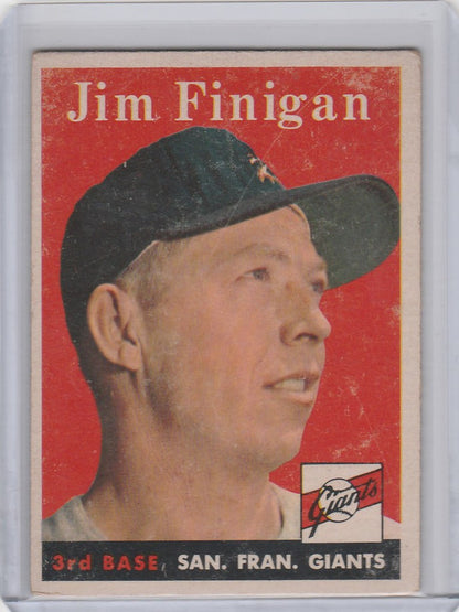 Vintage Topps Baseball card of Jim Finigan for the San Francisco Giants