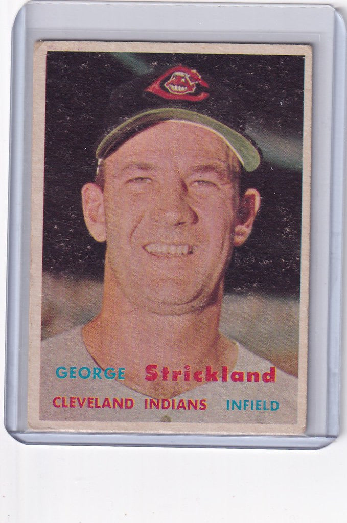 1957 Topps Baseball card of George Strickland Cleveland Indians infielder