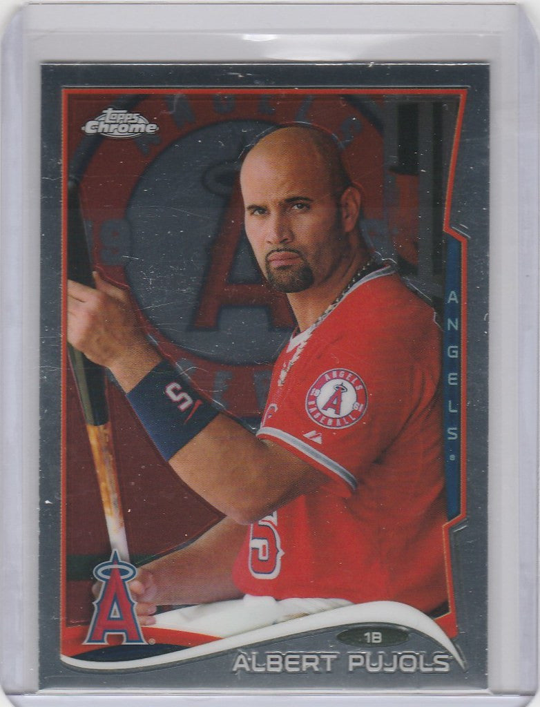 Baseball trading card of Albert Pujols from the Los Angeles Angels team