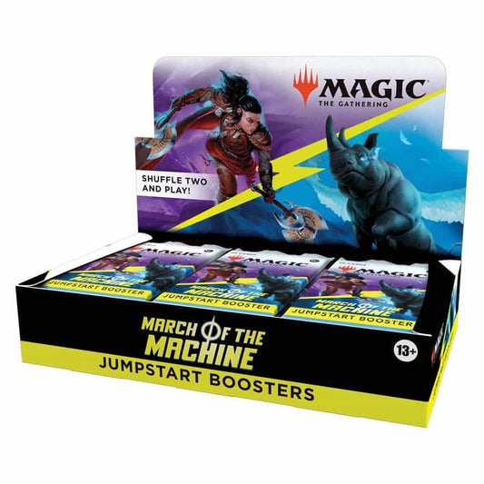 Magic the Gathering MARCH OF THE MACHINE Jumpstart Booster Box featuring colorful artwork