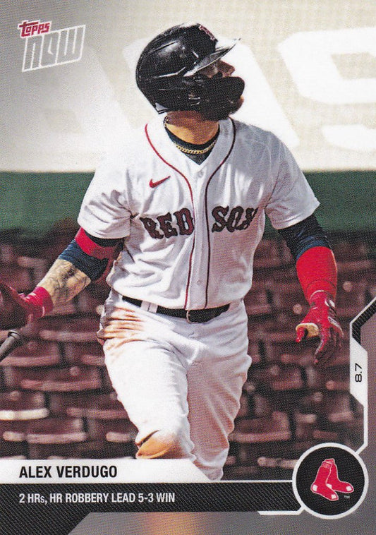 Alex Verdugo running on the field in Boston Red Sox uniform 2020 TOPPS NOW #72