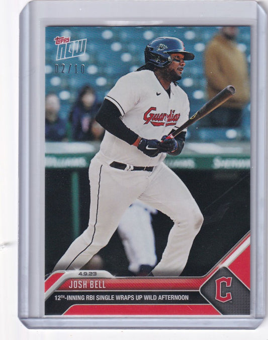 2023 TOPPS NOW PARALLEL #82 JOSH BELL CLEVELAND GUARDIANS 2/10