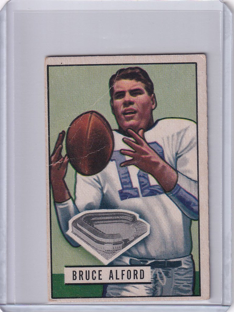 Vintage Bowman Football trading card of Bruce Alford from the New York Yanks