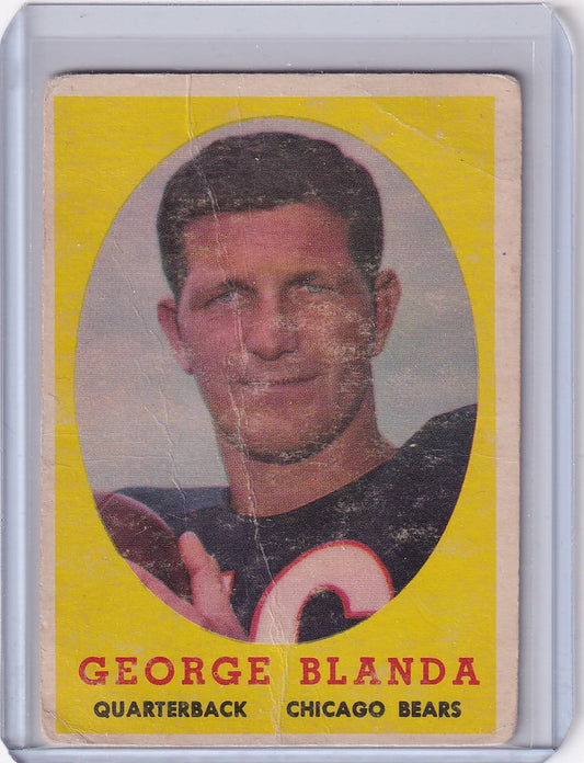 Vintage Topps Football card of George Blanda, quarterback for the Chicago Bears