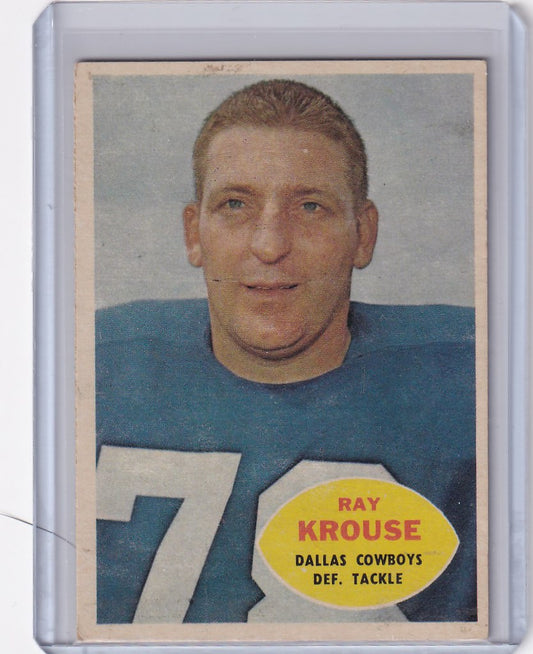 1960 Topps Football # 40 Ray Krouse - Dallas Cowboys