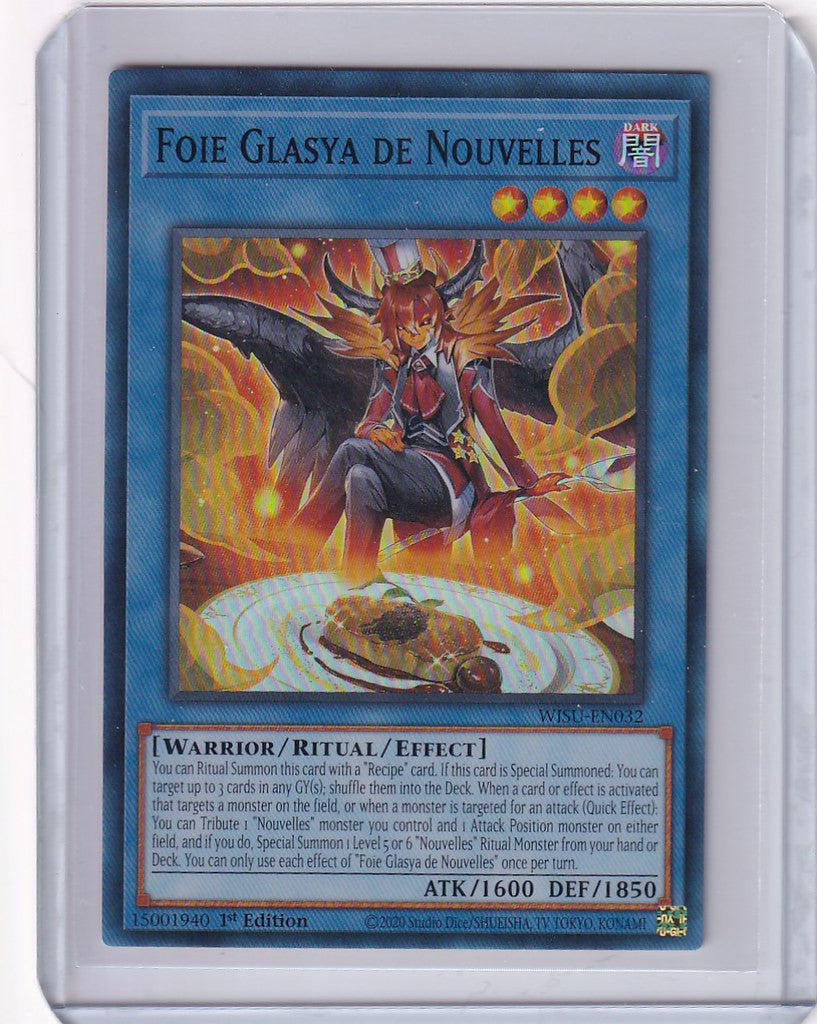 Yu-Gi-Oh Wild Survivors Foie Glasya de Nouvelles card with winged creature above food