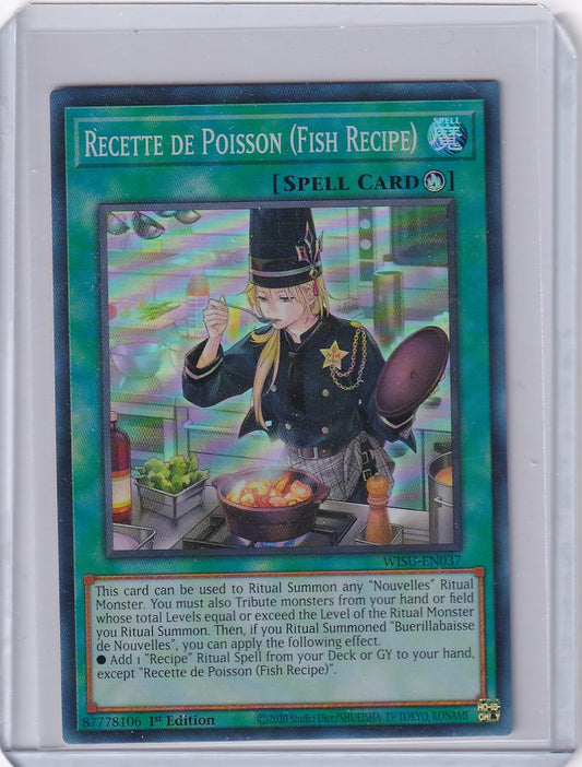 Trading card of a chef character from YuGiOh Wild Survivors Recette de Poisson