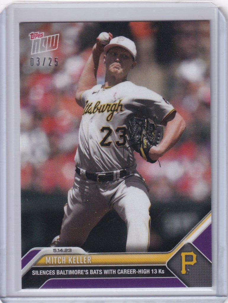 Mitch Keller Pittsburgh Pirates pitcher mid-throw on 2023 TOPPS NOW card #289