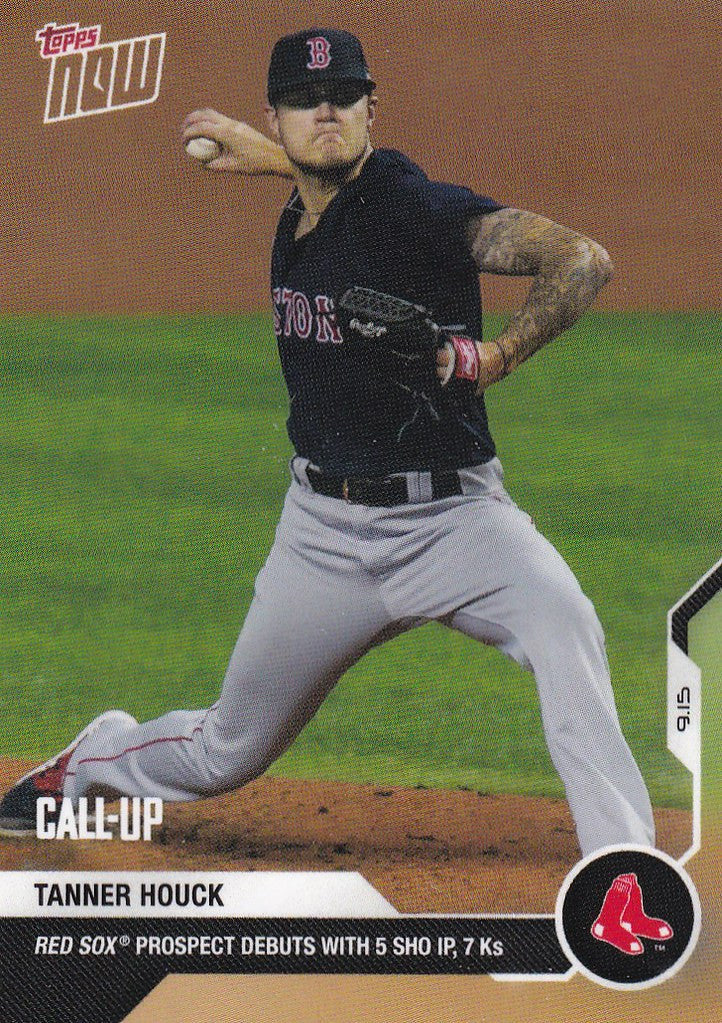 Tanner Houch pitching for the Boston Red Sox on the mound in 2020 TOPPS NOW #270