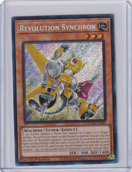 Yu-Gi-Oh Duelist Nexus Revolution Synchron card featuring a yellow and red robotic creature