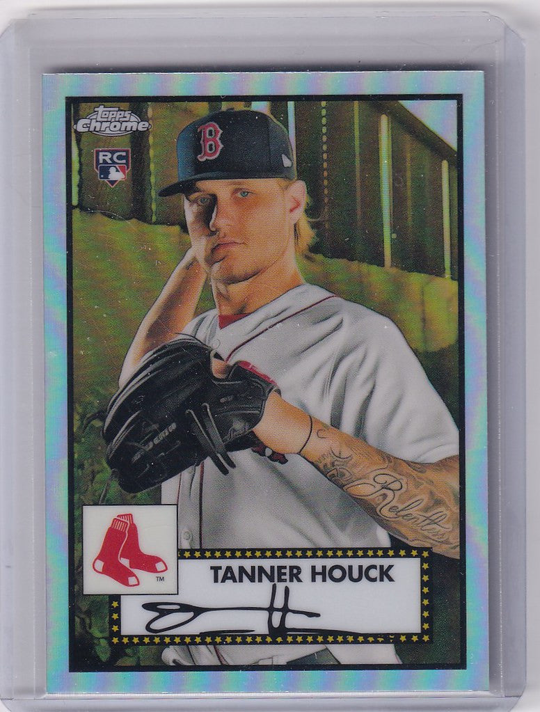 Baseball card of Tanner Houck Boston Red Sox from 2021 Topps Chrome Platinum set