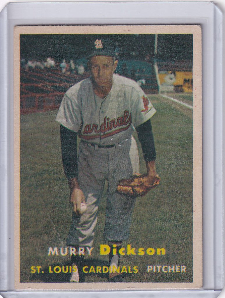 Baseball card of Murry Dickson in St. Louis Cardinals uniform by Topps Baseball