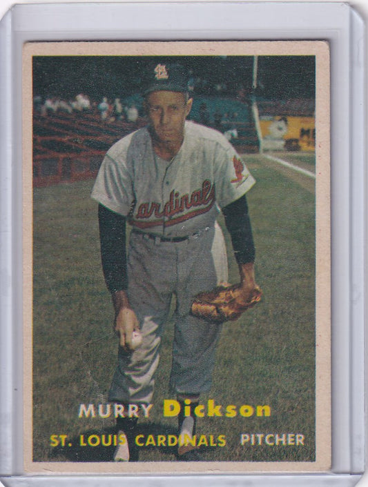 Baseball card of Murry Dickson in St. Louis Cardinals uniform by Topps Baseball