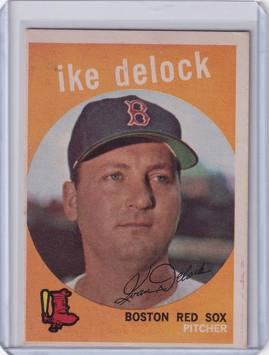 Baseball card of Ike Delock from 1959 Topps Baseball for Boston Red Sox fans