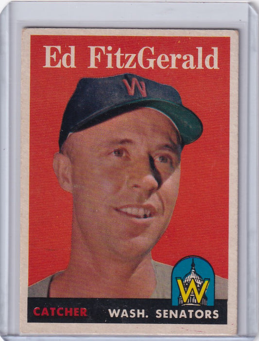 Baseball card of Ed Fitz Gerald from the Washington Senators 1958 Topps set