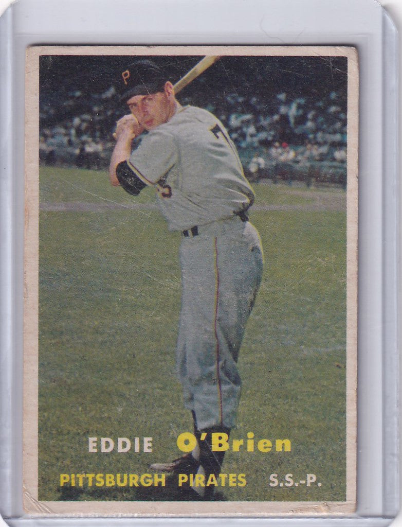 Vintage Topps Baseball card of Eddie O’Brien - Pittsburgh Pirates in batting stance