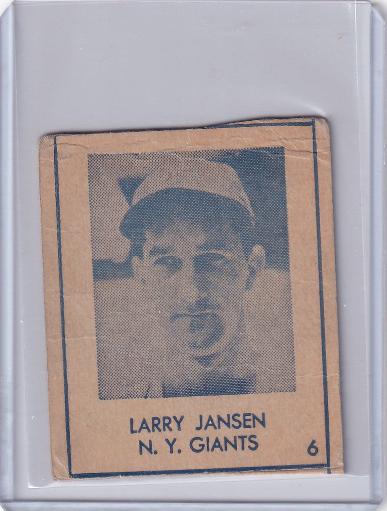 1948 R346 Blue Tint #6 Larry Jansen New York Giants