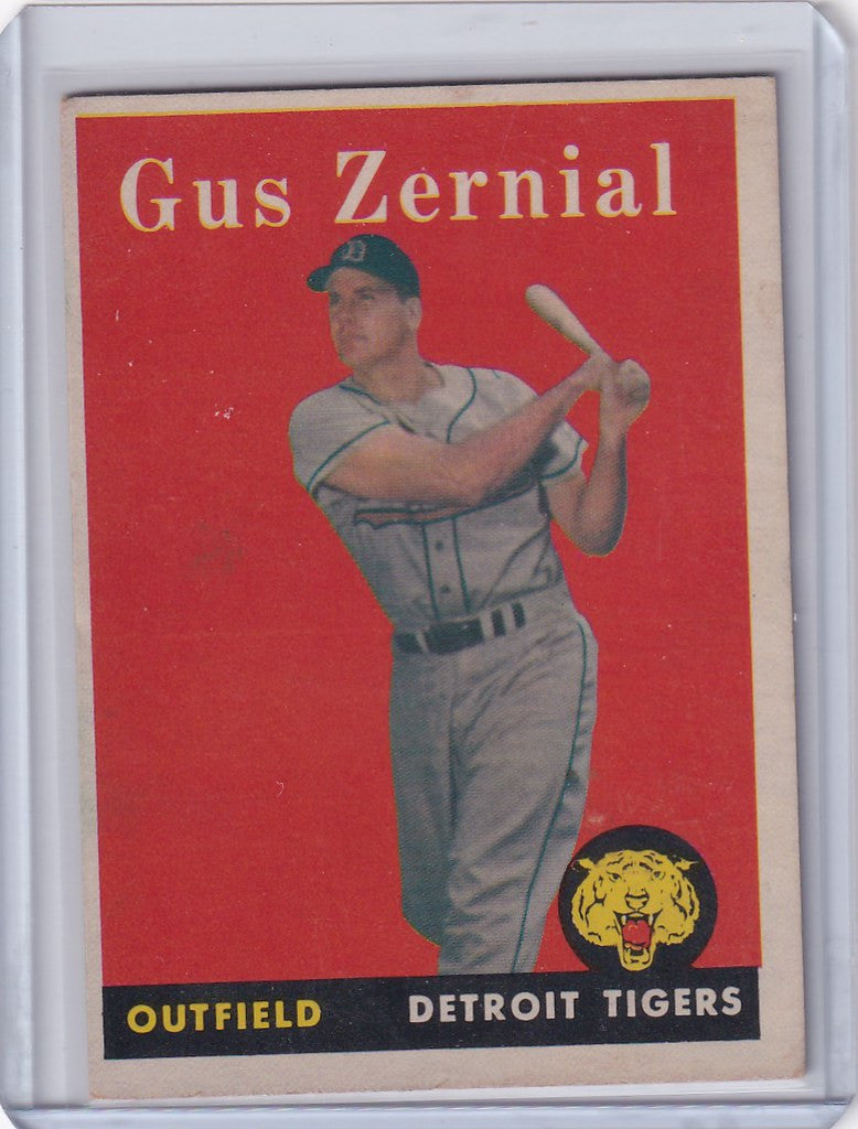 Vintage baseball card of Gus Zernial - Detroit Tigers in batting stance