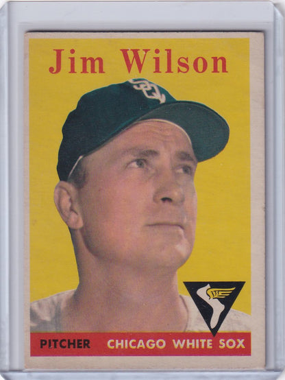 Baseball card of Jim Wilson from the Chicago White Sox, 1958 Topps #163