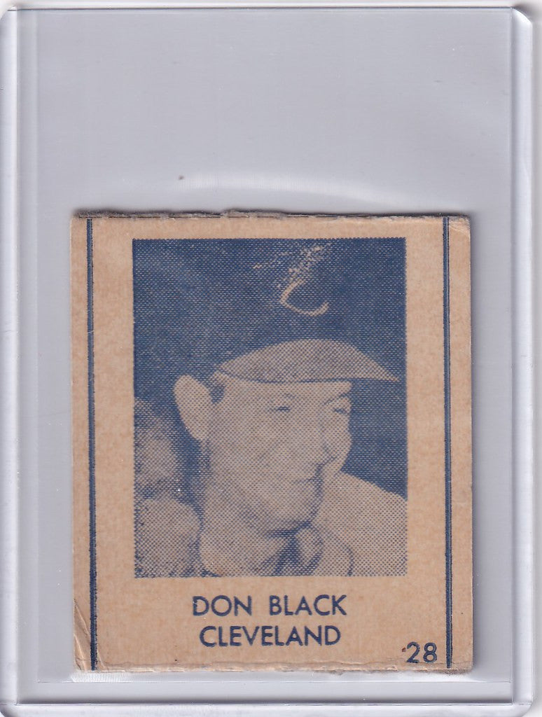 Vintage 1948 R346 Blue Tint baseball card of Don Black from the Cleveland Indians