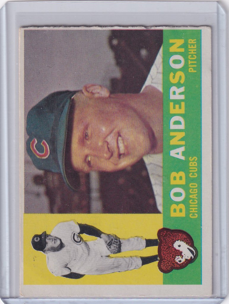 Baseball card of Bob Anderson, Chicago Cubs from the 1960 Topps set