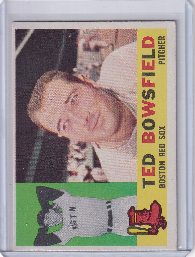 1960 Topps #382 Ted Bowsfield baseball card from the Boston Red Sox collection