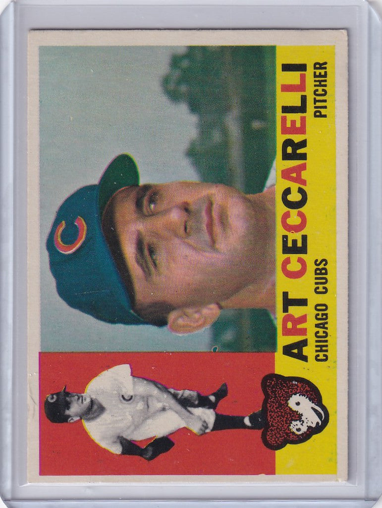 1960 Topps Art Ceccarelli Trading Card showcasing Chicago Cubs pitcher