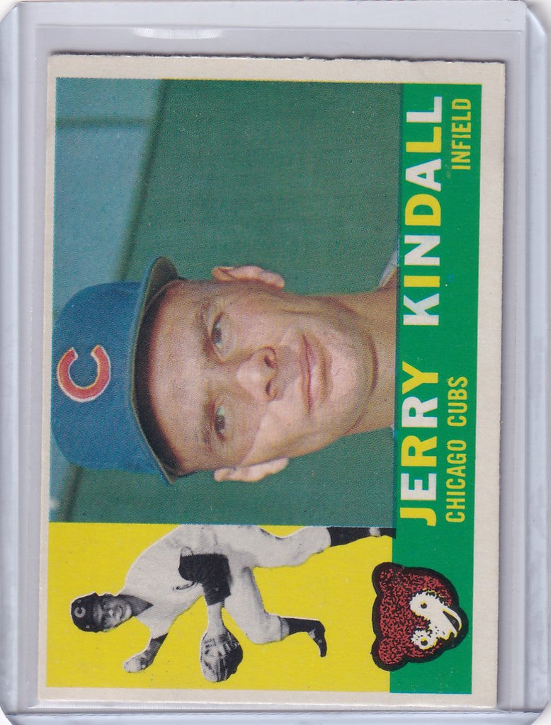 Baseball card of Jerry Kindall from the Chicago Cubs in a blue cap