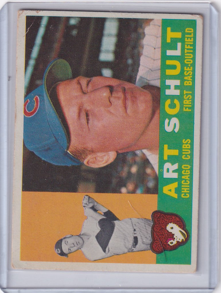 1960 Topps #93 Art Schult baseball card featuring Chicago Cubs player Art Schult