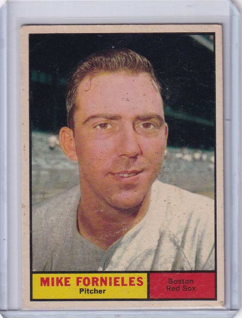 Baseball card of Mike Fornieles, pitcher for the Boston Red Sox, 1961 Topps #113