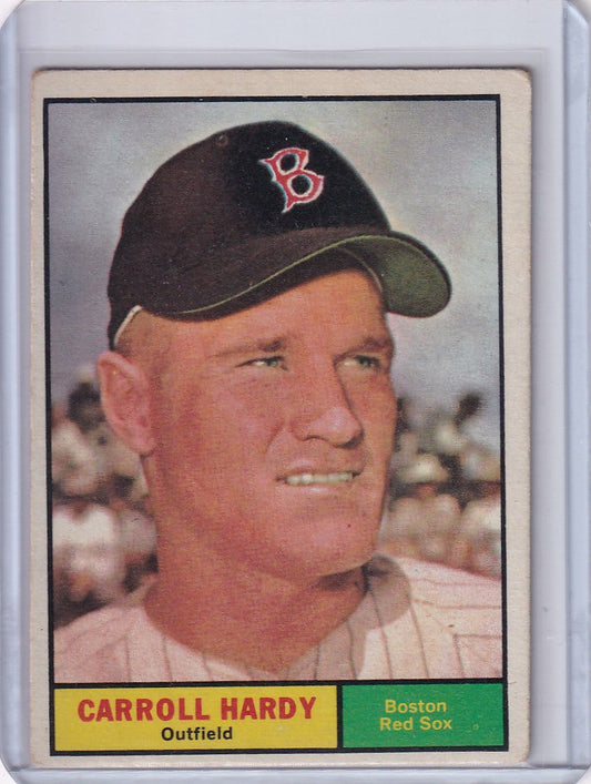 1961 Topps #257 Carroll Hardy baseball card of Boston Red Sox outfielder