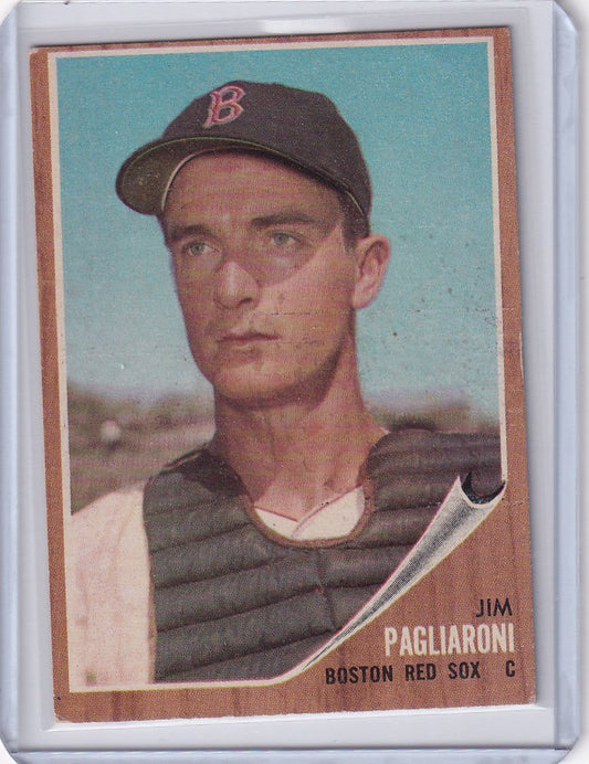 Baseball card of Jim Pagliaroni, Boston Red Sox catcher in uniform