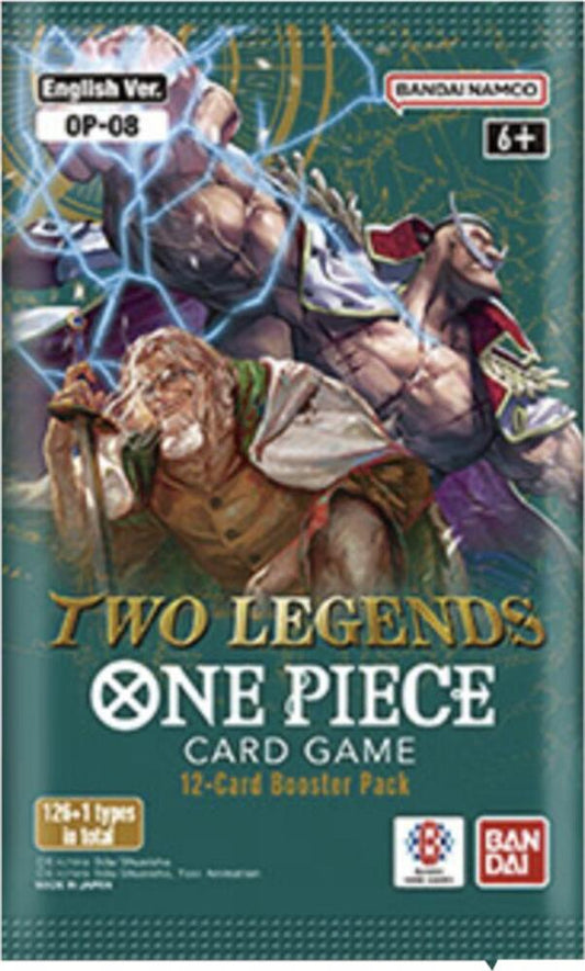 One Piece Card Game Two Legends Booster Pack featuring dynamic anime character art