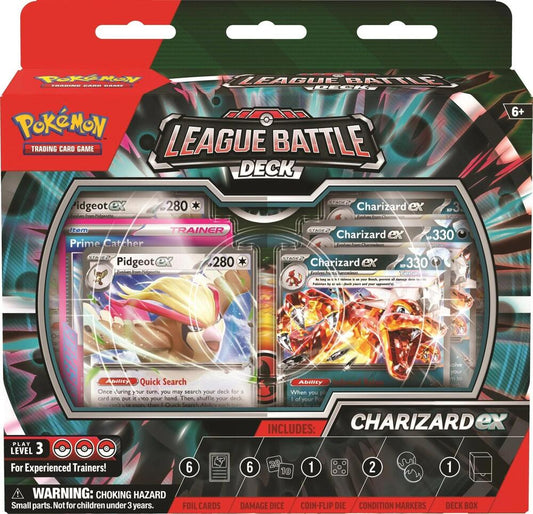 League Battle Deck featuring Charizard GX cards for Pokémon Trading Card Game