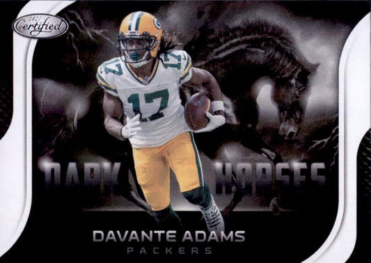 Green Bay Packers player number 17 in yellow and white uniform with football for Panini Certified Dark Horses