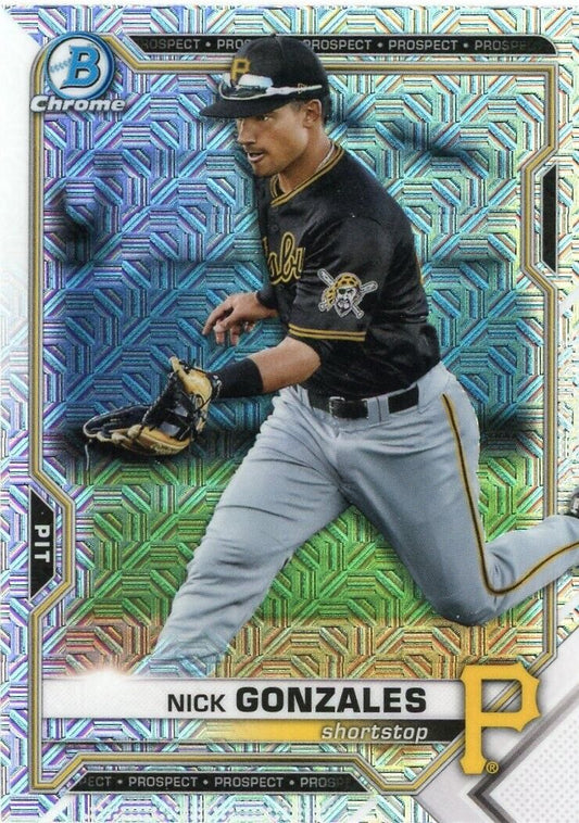 Pittsburgh Pirates baseball card of Nick Gonzales Mojo from Bowman Chrome Prospects series