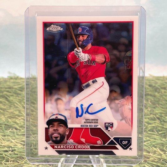 Signed Topps Chrome Update rookie card of Narciso Crook, Atlanta Braves outfielder